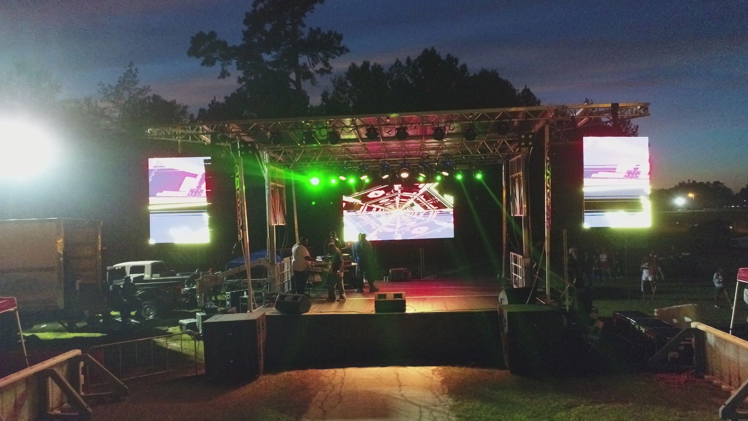 Aerial production view